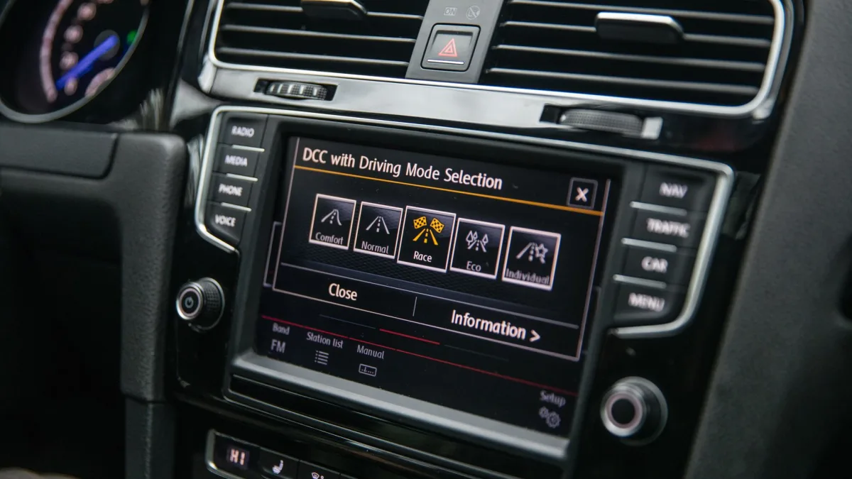 Dashboard cluster showing an adaptive cruise following distance indicator