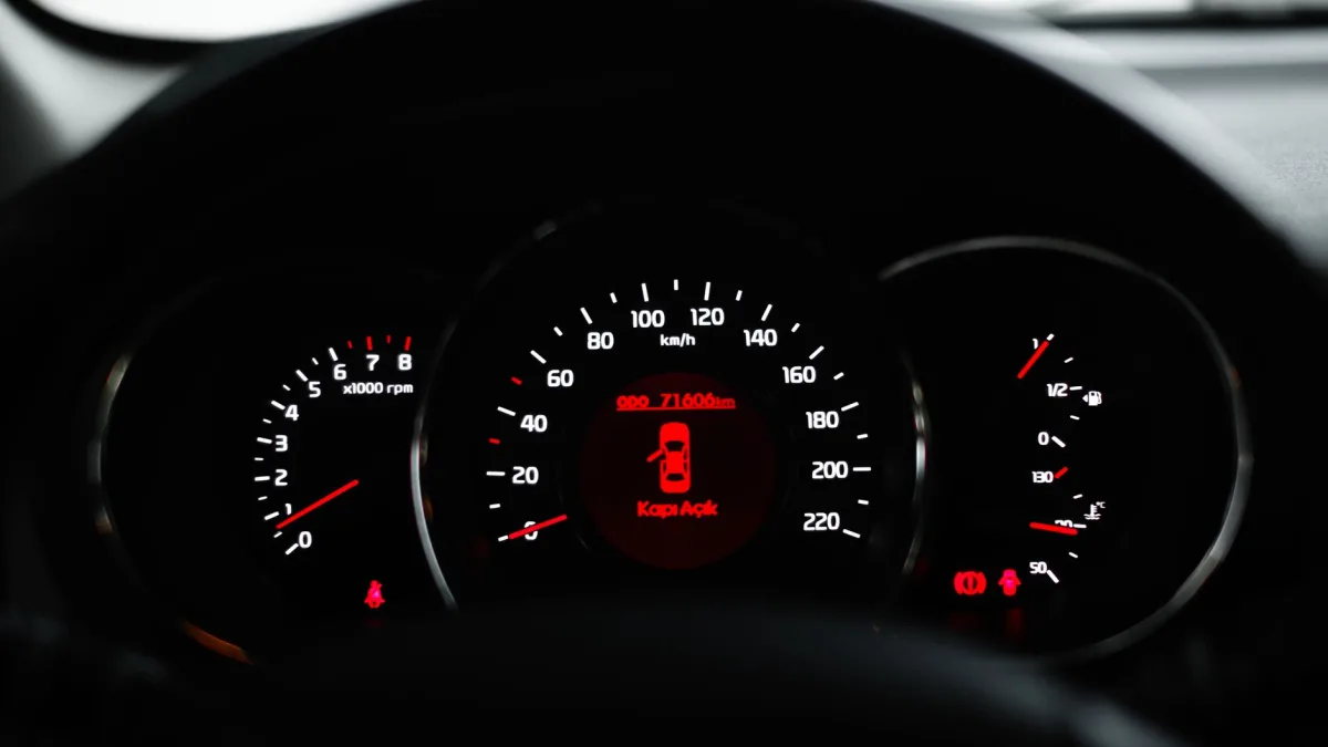Dashboard display showing adaptive cruise following distance bars set to the middle gap