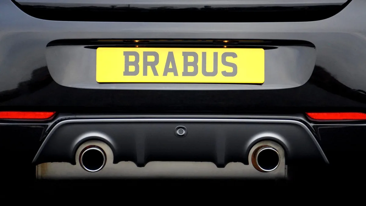 Rear corner of a bumper with the blind spot radar module exposed