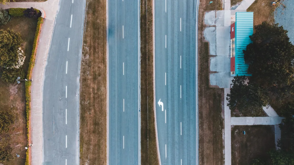 Faded highway lane markings that a driver-assist camera cannot read