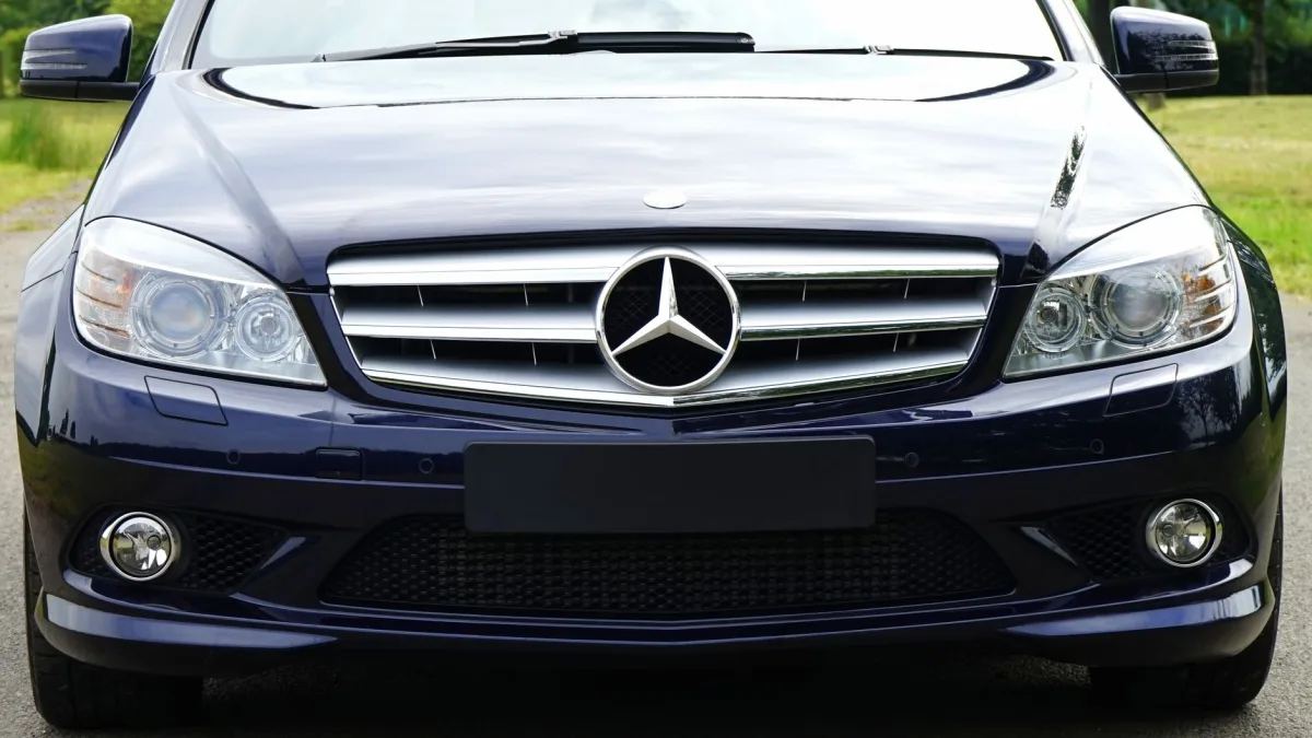 Front emblem area of a car hiding a forward radar sensor